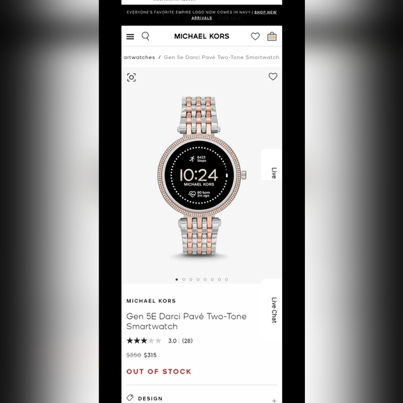 Michael Kors Gen 5E Darci Pavé Two-Tone Smartwatch - Picture 1 of 9